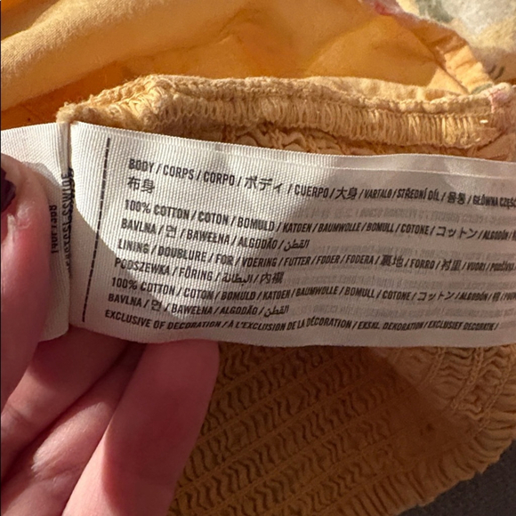 Abercrombie & Fitch Floral Cropped Puff Sleeve Tie Front Gauzy Top Sz Small - Picture 6 of 10